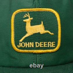 Chapeau à visière ajustable en filet de camionneur avec patch John Deere LOUISVILLE d'époque rare des années 80, vert.