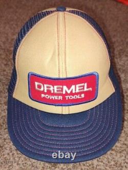 Chapeau casquette Vintage DREMEL Power Tools gris bleu Made in USA Rare