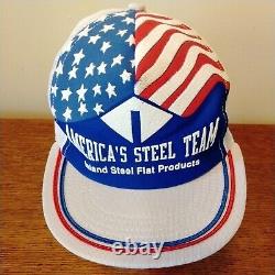 Chapeau casquette à pression rare Vintage VTG Inland Steel Àmericà Team Coal USA