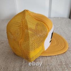 Chapeau casquette en maille rétro des années 80, neuf, de marque Yamaha, modèle YA YOUNG, couleur jaune, style camionneur
