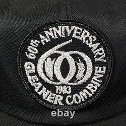 Chapeau de camionneur Vtg Combine Gleaner des années 1980 avec logo 1983 Swingster Fabriqué aux États-Unis Bi Color
