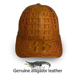 Chapeau de camionneur à bouton-pression en cuir d'alligator crocodile véritable fait à la main