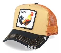 Chapeau de camionneur à visière plate Goorin Bros Animal Rooster Cock The Farm Baseball Snapback noir
