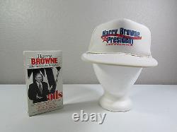 Chapeau de camionneur blanc Vintage Harry Browne pour président + VHS