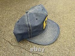 Chapeau de camionneur en jean complet avec patch John Deere vintage, à boutons pression, Louisville K USA.