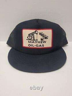 Chapeau de camionneur rétro Mayhew Oil-Gas Oil Well Navy Blue Snapback pour toutes les têtes