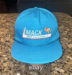 Chapeau vintage Mack Trucks Snapback Trucker Cap Bulldog Bleu Ventes en Floride du Sud