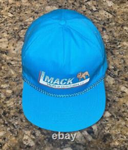 Chapeau vintage Mack Trucks Snapback Trucker Cap Bulldog Bleu Ventes en Floride du Sud