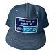 Ford Patch Light Denim Snapback Trucker Hat Cap Usa Concessionnaire Farm Vintage Wisc