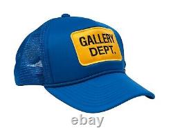 Galerie Dept Blue Yellow Ajustable Logo Six Panneau Mesh Trucker Chapeau Snapback