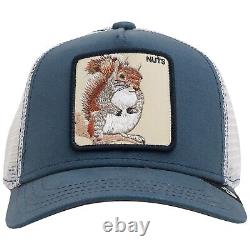 Goorin Animal Farm Trucker Baseball Snapback Hat Cap Nuts Squirrel Skunk Bleu