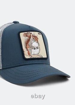 Goorin Animal Farm Trucker Baseball Snapback Hat Cap Nuts Squirrel Skunk Bleu