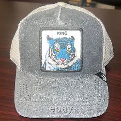 Goorin Animal Farm Trucker Baseball Snapback Hat Cap Tigre Roi Rare Gris