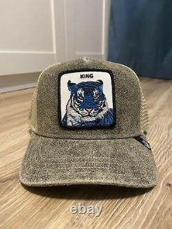 Goorin Animal Farm Trucker Baseball Snapback Hat Cap Tigre Roi Rare Gris