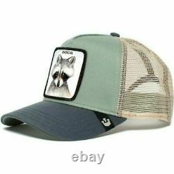 Goorin Animal Farm Trucker Snapback Baseball Cap Rascal Raccoon Grey Kids Hat