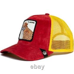 Goorin Animal La casquette de camionneur de baseball Snapback de la ferme Flaming Hot Cheetah Rouge