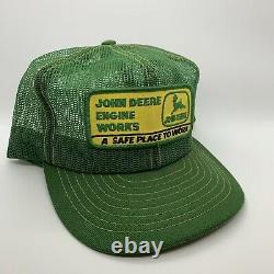 John Deere Green Mesh Louisville Ky Mfg Camionneurs Hat Cap Vintage USA Patch