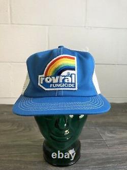 K Marque Snapback Hat Rovral Fongicide Vtg 70s Trucker Mesh Rainbow Patch USA Cap