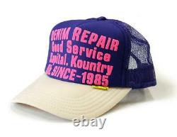 Kapital Kountry Denim Repair Service Pt 2tone Casquette De Camion Chapeau Camionneur Violet Natur