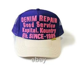 Kapital Kountry Denim Repair Service Pt 2tone Casquette De Camion Chapeau Camionneur Violet Natur
