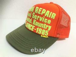 Kapital Kountry Denim Repair Service Pt 2tone Chapeau De Camion Camionneur Orange Kaki
