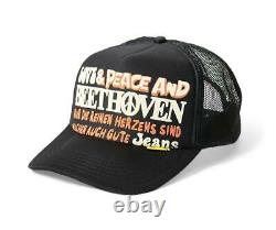 Kapital Kountry Love&peace Beethoven Truck Cap Hat Trucker Flambant Neuf Noir