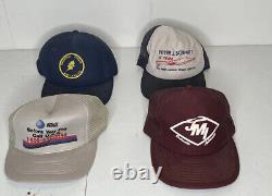 Lot De 20 Vtg Trucker Patch Hats Mlb Ohio Nba USA 80s 90s Cap Snap Back Hat