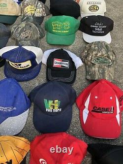 Lot Vintage Trucker Hat Snapback Cap Patch K Marque USA Mesh Farm