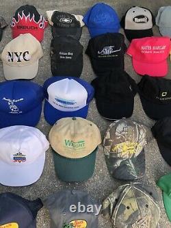 Lot Vintage Trucker Hat Snapback Cap Patch K Marque USA Mesh Farm