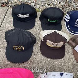 Lot de 21 casquettes de camionneur vintage avec patch en maille à bouton pression et 3 bandes USA K Products