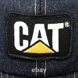 Louisville Mfg Cat Patch Snapback Hat Cap Fabriqué Aux États-unis Caterpillar Denim Nos XX