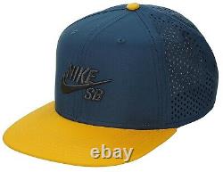 Nike Sb Perforated Pro Snapback Hat Cap Trucker 629243-496 2014 Nouveau Yellowithblue