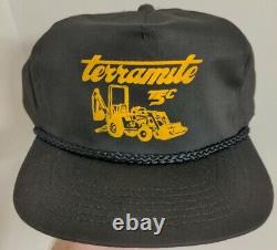 Nos Vintage 90s Terramite T5c Trucker Corde De Snapback Cap Hat Tracteur Rétrocaveuse Nouveau