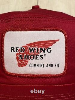 Nos Vintage Red Wing Chaussures Snapback Chapeau De Camionneur Cap Fabriqué Aux États-unis Taille L Deadstock