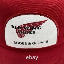 Nos Vintage Red Wing Chaussures Snapback Chapeau De Camionneur Cap Fabriqués Aux États-unis Taille L Rare