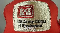 Nous Army Corps Of Engineers Red Snap Back Trucker Hat Avec Des Mots Clés Mesh Cotton Cap
