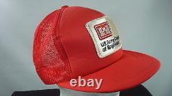 Nous Army Corps Of Engineers Red Snap Back Trucker Hat Avec Des Mots Clés Mesh Cotton Cap
