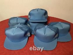 One Dozen Vtg New Era Pro Blank Blue With Mesh Trucker Snapback S/m Hat Cap Lot 12