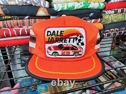 Rare Vintage Dale Jarrett Nascar Patch 3 Stripe Trucker Mesh Chapeau Snapback