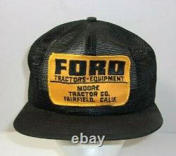 Rare! Vintage Ford Tracteurs Moore Co. Fairfield Ca Ferme De Camionneur Cap Wow