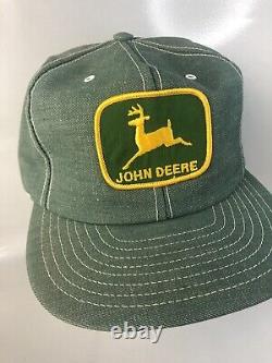 Rare Vtg Green Denim John Deere Snapback Chapeau Camionneur Fabriqué Aux États-unis Louisville