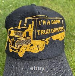 Rares Années 80 Je Suis Un Putain De Chauffeur De Camion Trois Stripe Snapback Trucker Hat Cap USA