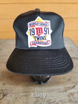 Série mondiale Minnesota Twins 1991 années 90 années 80 Casquette trucker plate vintage avec attache snapback