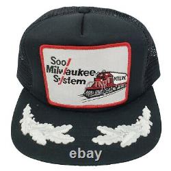 Soo Line Milwaukee System Vintage Railroad Snapback Train Hat Trucker Cap Patch
