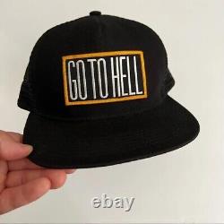 Supreme Go To Hell 5 Panel Mesh Trucker Snapback Hat Cap Black Rare