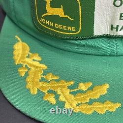 Vieilles Années 1980 John Deere Gold Leaf Brim Hagersville Ontario Snapback Trucker Hat