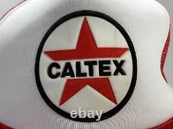Vintage 1980 Caltex California Texaco Trucker Snapback Hat Cap Somji Dubai Émirats Arabes Unis