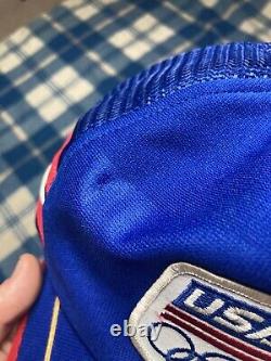 Vintage 1988 Jeux Olympiques Des États-unis 3 Stripe Patch Snapback Trucker Hat Cap Rouge Blanc Bleu