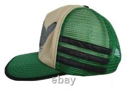 Vintage 3 Stripe Bar Trucker Hat Bass Fishing Snapback Green Mesh Cap Voir Desc