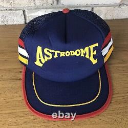 Vintage 3 Stripe Houston Oilers Astros Astrodome Texas Trucker Mesh Snapback Hat